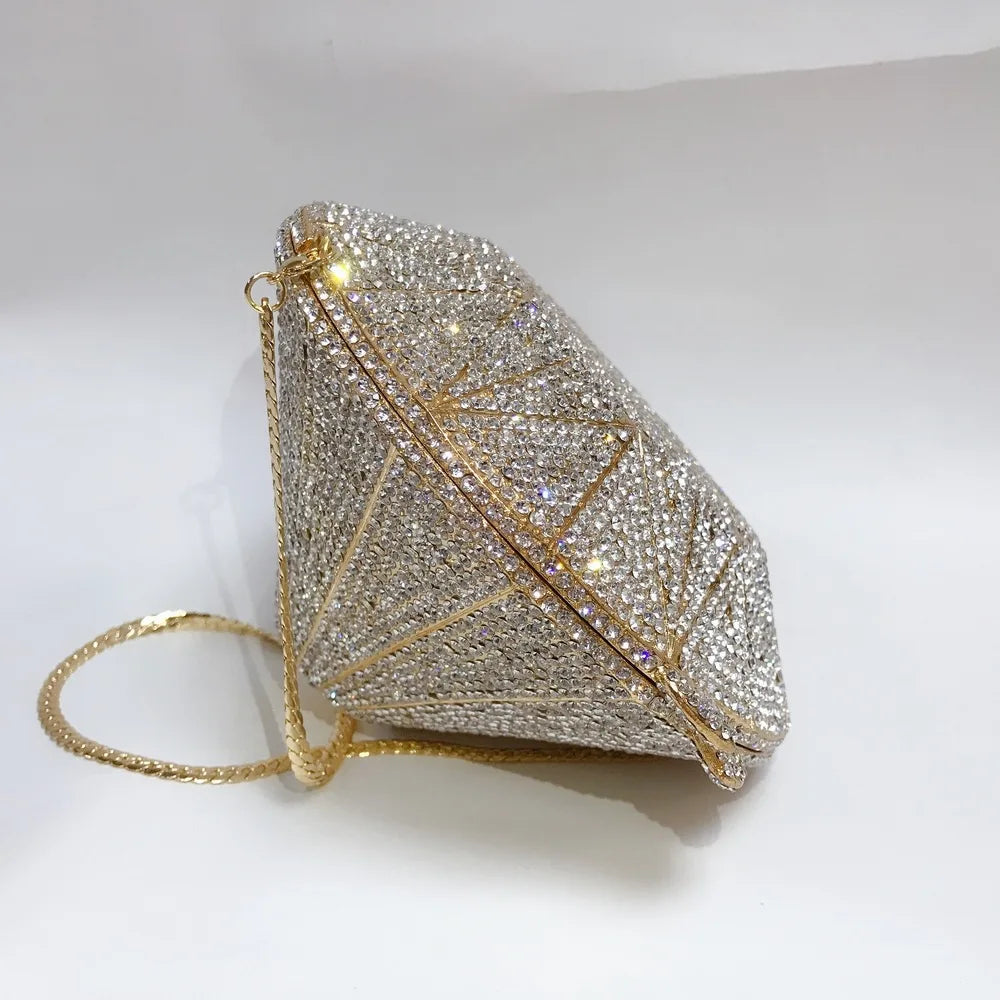 Monedero con cristales brillantes y diamantes de imitación para mujer, bolso de mano brillante, bolso cruzado para boda, fiesta de graduación