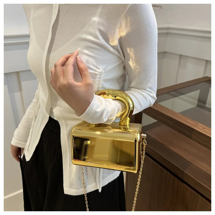 Acrylic box bag for women fashion chain shoulder bag women's chain crossbody dinner bag