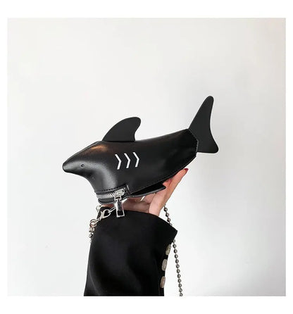 Cute 3D Animal Shark Cross Body Bags Womens Unique Adorable Cute Clutch Purse Bags