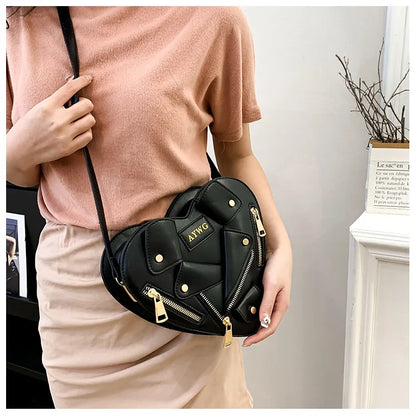 Motorcycle Style Clothes Shape Crossbody Bag Spice Girl Style Shoulder Bag Women Heart Shape Handbag Love Messenger Bag