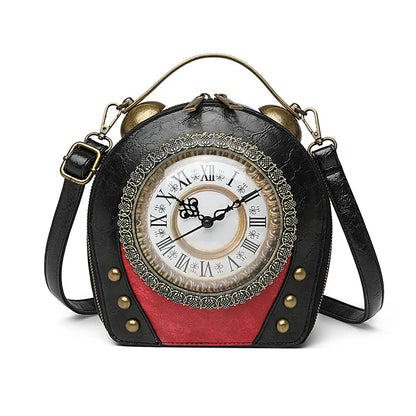 Style Bag female retro portable handbag No. 5 battery walkable clock female bag can be shoulder messenger PU bag