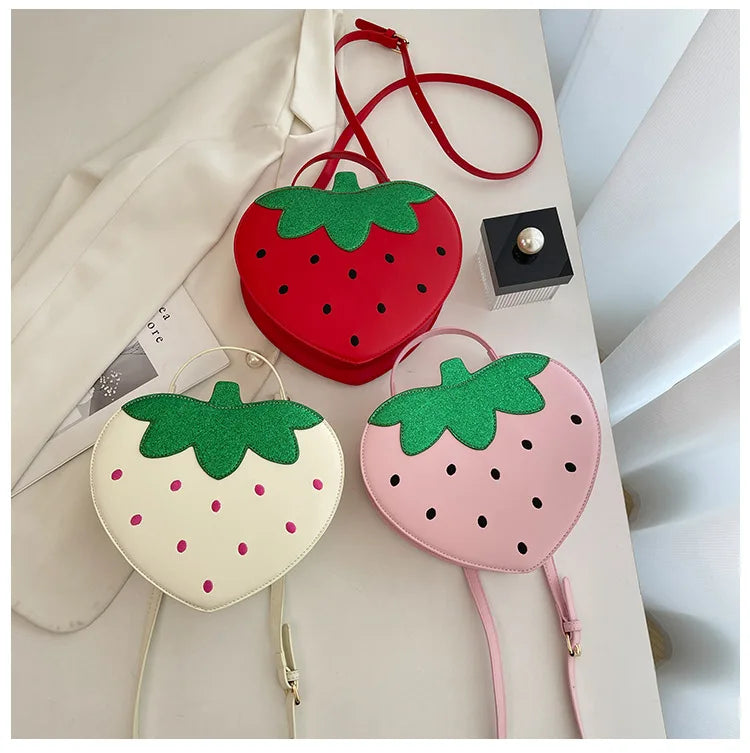 Cute Strawberry Bag For Women Funny Fruit Shape Handbag Women's Small Shoulder Bag Crossbody Bag