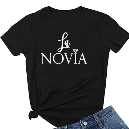 Camiseta de mujer La Novia España con inscripciones para despedida de soltera, despedida de soltera, para mujer, T45