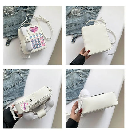 Bolso de mano para mujer, divertido bolso de hombro con forma de teléfono para niñas, estilo de moda femenino, lindo bolso cruzado