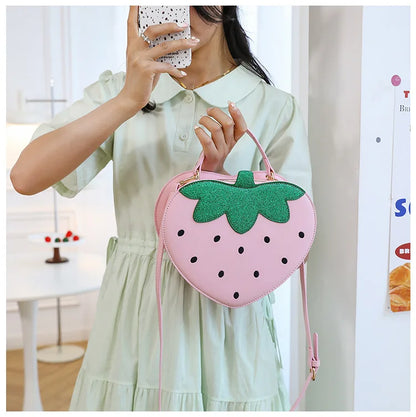 Cute Strawberry Bag For Women Funny Fruit Shape Handbag Women's Small Shoulder Bag Crossbody Bag