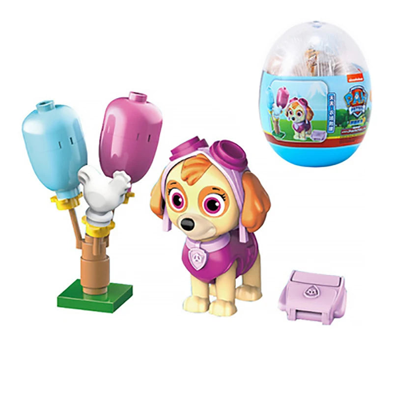 Genuine Paw Patrol Egg Block Action Figure Toy Mighty Pup Super Paws CHASE Marshall Skye Rubble Anime Toys Children Gifts