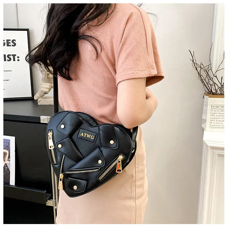 Motorcycle Style Clothes Shape Crossbody Bag Spice Girl Style Shoulder Bag Women Heart Shape Handbag Love Messenger Bag