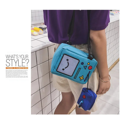 Cute Game Console Design Canvas Crossbody Bag Funny Women Shoulder Bags Chic Robert Small Purses for Girls Casual Phone Bag 2022