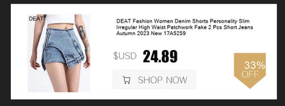 DEAT Fashion Women's Slim Sling Sleeveless Behind Lace-up Spliced Lace Contract Color Blue Short Camis Autumn 2024 New 7AB680