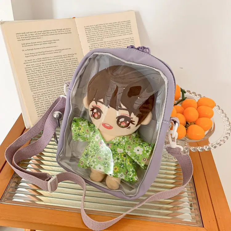 Bolsos transparentes tipo itabag japoneses kawaii para muñecas de 20 cm, bonitos bolsos cruzados para niñas de la escuela, bolsos de hombro y carteras JK