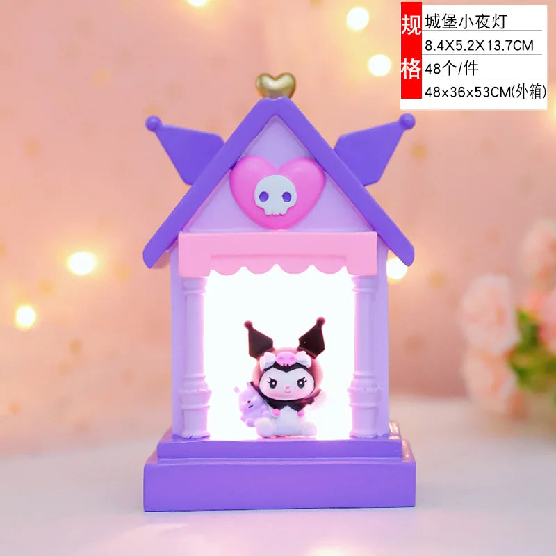 Sanrio Kuromi Cinnamonroll Moon Veilleuse LED Kawaii 3D Dessin Animé Ornement Mignon Beauté Chambre Veilleuse Lampe De Chevet Décor