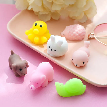 5-50 piezas de juguetes blandos Kawaii Squishy Mochi Anima para niños, pelotas antiestrés, juguetes para aliviar el estrés para fiestas de cumpleaños