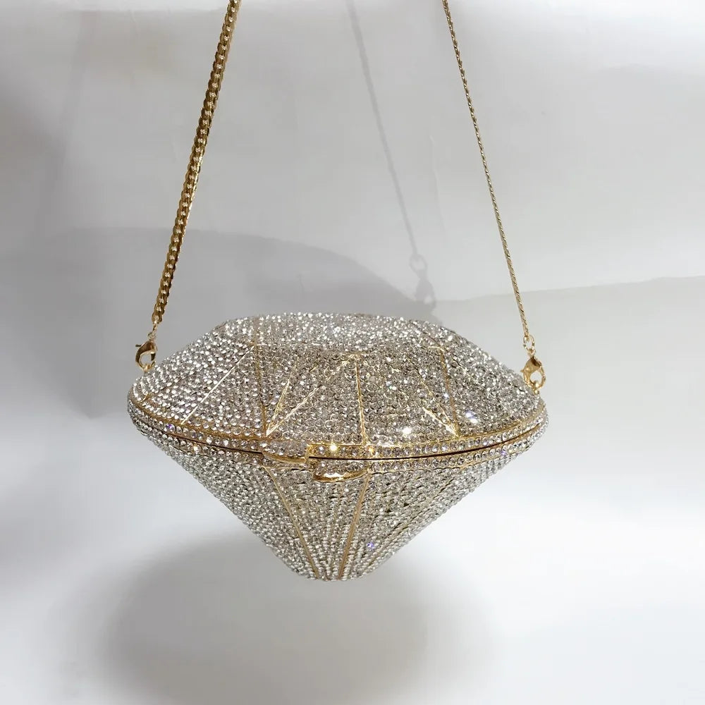 Monedero con cristales brillantes y diamantes de imitación para mujer, bolso de mano brillante, bolso cruzado para boda, fiesta de graduación