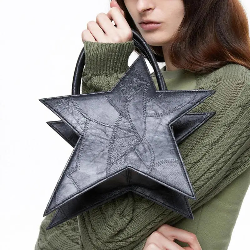 Sac à main en forme d'étoile pour femmes, pochette noire cool pour filles, sacs à main et sacs à main de créateur Lolita 2024, nouveau sac fourre-tout tendance