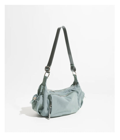 Sacs à bandoulière décontractés en nylon pour femmes, sac à bandoulière à poches multiples de créateur, sac simple sous les bras, Hobos, petits sacs à main pour téléphone 2-24