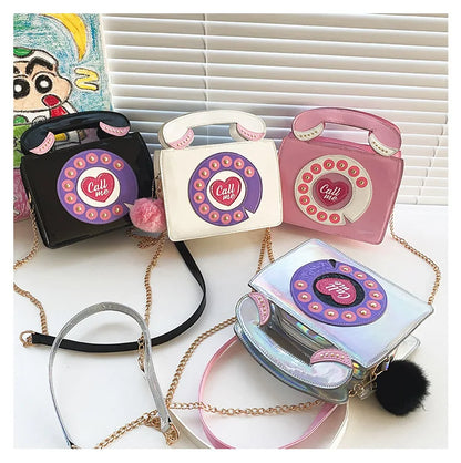 Phone Shape Luxury Shoulder Bag New Creative Women Mini Phone Purses Messenger Pack Candy Colors Bags Laser Holographic