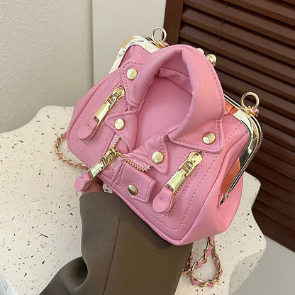 Luxury Designer Women Bag High Quality PU Leather Shoulder Bag Fashion Mini Clothe Shape Crossbody Bag Trendy Personality Purses