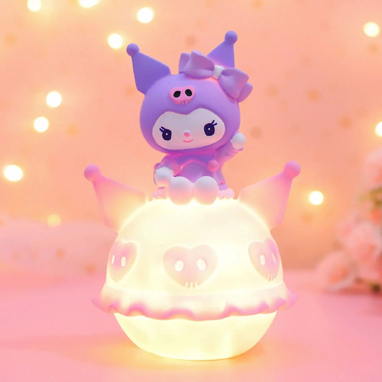 Sanrio Kuromi Cinnamonroll Moon Veilleuse LED Kawaii 3D Dessin Animé Ornement Mignon Beauté Chambre Veilleuse Lampe De Chevet Décor