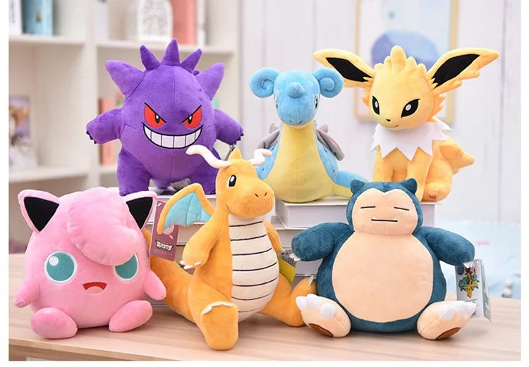 Jouets en peluche Pokémon de 20 à 30 cm, Kawaii Pikachu, Jenny, tortue, Gengar, figurines de dessin animé, poupée, cadeau d'anniversaire pour enfants