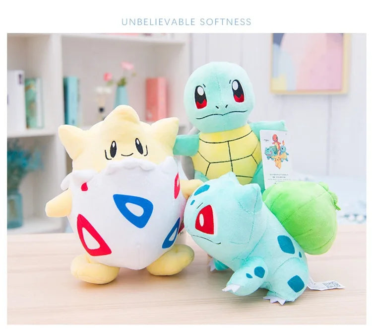 Jouets en peluche Pokémon de 20 à 30 cm, Kawaii Pikachu, Jenny, tortue, Gengar, figurines de dessin animé, poupée, cadeau d'anniversaire pour enfants