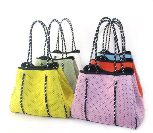 casual Neoprene large capacity tote bag solid color women shoulder bags waterproof lady handbags summer beach bag travel big2022