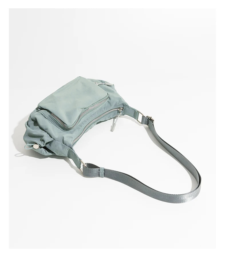 Sacs à bandoulière décontractés en nylon pour femmes, sac à bandoulière à poches multiples de créateur, sac simple sous les bras, Hobos, petits sacs à main pour téléphone 2-24