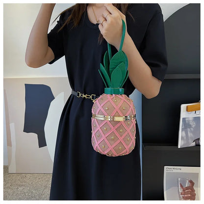 Bolsos con forma de piña para mujer, bolsos de mano para mujer, bolsos de hombro tipo mensajero, bolsos de lujo, bolsos de diseñador para mujer