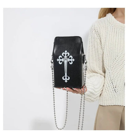 Printed Graffiti Small Square Bag Fashion Cool Crossbody Bag Funny Box Shoulder Bag For Girls