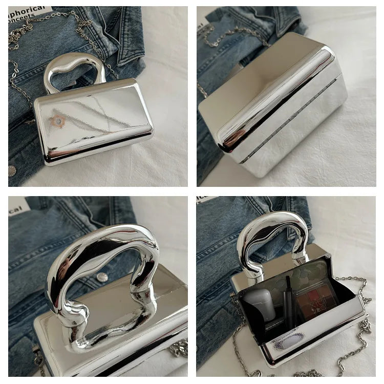 Acrylic box bag for women fashion chain shoulder bag women's chain crossbody dinner bag