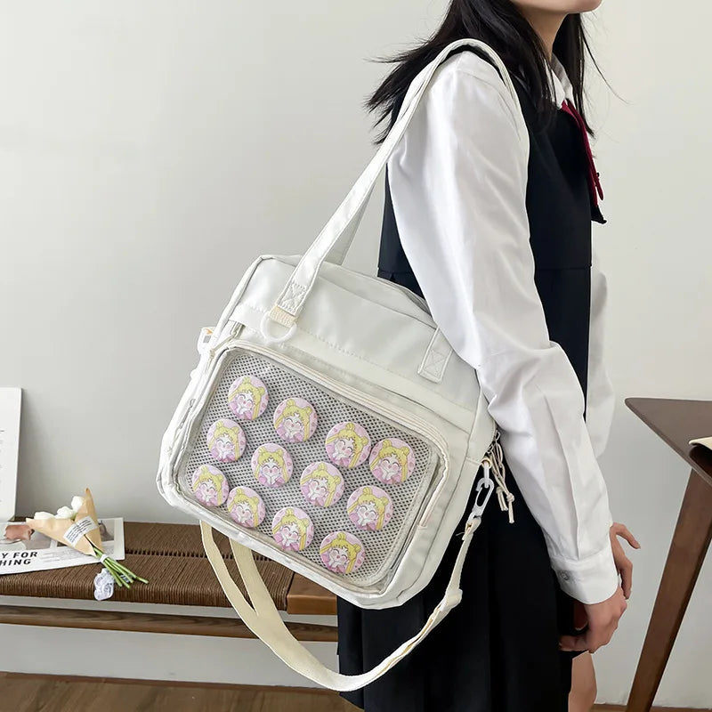 Bolsos grandes de estilo japonés Kawaii Itabag para muñecas, nuevos bolsos escolares de nailon para adolescentes, bolso de hombro tipo bandolera JK