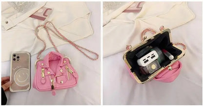 Luxury Designer Women Bag High Quality PU Leather Shoulder Bag Fashion Mini Clothe Shape Crossbody Bag Trendy Personality Purses