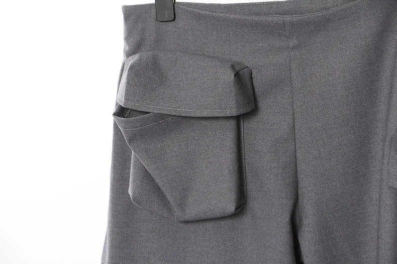 DEAT Pantalones cargo de moda para mujer, sueltos, rectos, de cintura baja, de color sólido, con múltiples bolsillos en 3D, primavera de 2024, nueva tendencia 7AB2535