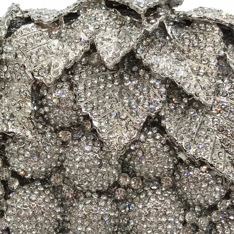 Bolso de mano de noche con forma de uva para mujer, bonito bolso de hombro con brillantes y diamantes de imitación para banquetes y fiestas de graduación