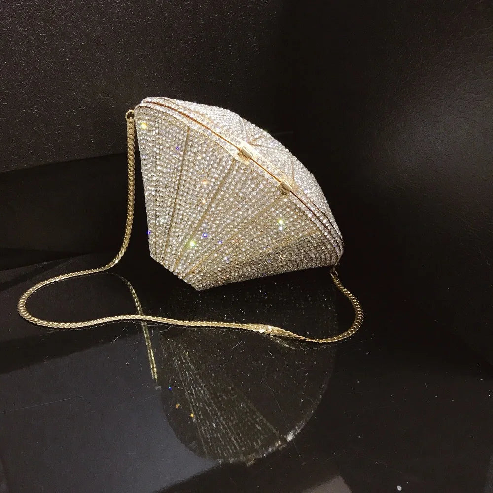 Monedero con cristales brillantes y diamantes de imitación para mujer, bolso de mano brillante, bolso cruzado para boda, fiesta de graduación