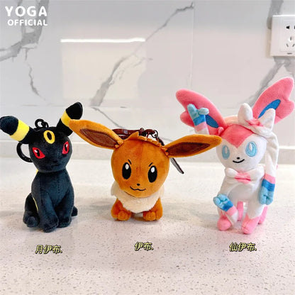 10-13cm Pokemon Plush Toys Pikachu Evee Keychain Pendant Doll Anime Figures Toy Xmas Gift