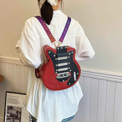 Sacs à bandoulière créatifs en forme de guitare pour femmes, sac à bandoulière fantaisie, sac fantaisie amusant, sac à bandoulière décontracté en PU de style Y2K 2024