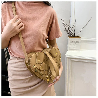 Motorcycle Style Clothes Shape Crossbody Bag Spice Girl Style Shoulder Bag Women Heart Shape Handbag Love Messenger Bag