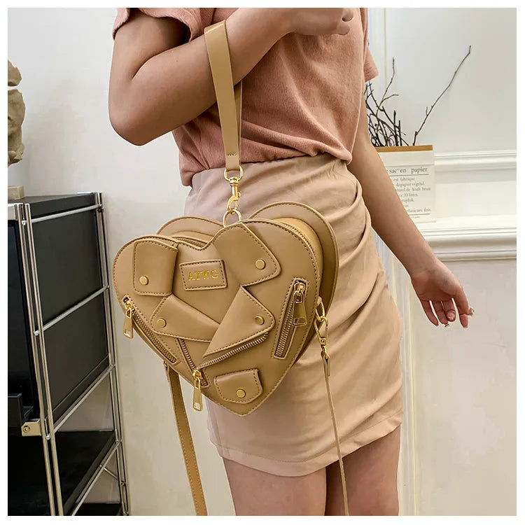 Motorcycle Style Clothes Shape Crossbody Bag Spice Girl Style Shoulder Bag Women Heart Shape Handbag Love Messenger Bag