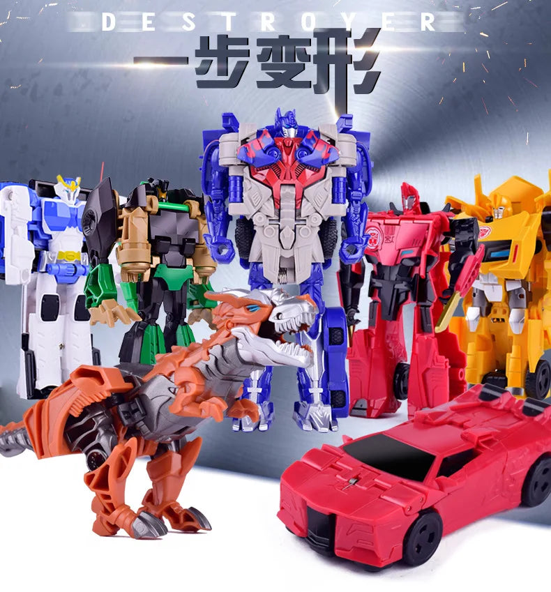 12CM Transformation Robot Kit Toys Models 2 In 1 One Step Model Deformed Car Toy for Boy Gift