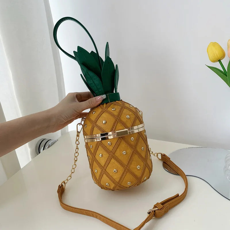 Bolsos con forma de piña para mujer, bolsos de mano para mujer, bolsos de hombro tipo mensajero, bolsos de lujo, bolsos de diseñador para mujer