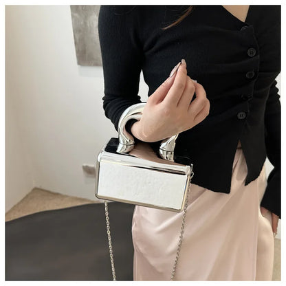 Acrylic box bag for women fashion chain shoulder bag women's chain crossbody dinner bag