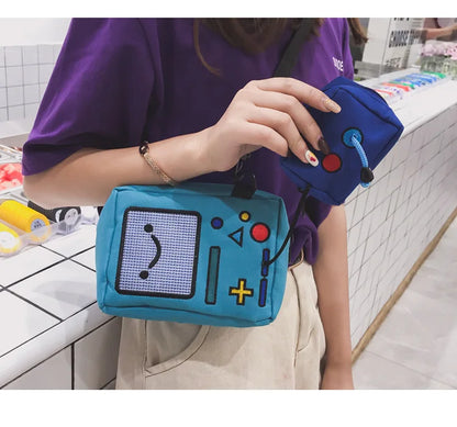 Cute Game Console Design Canvas Crossbody Bag Funny Women Shoulder Bags Chic Robert Small Purses for Girls Casual Phone Bag 2022