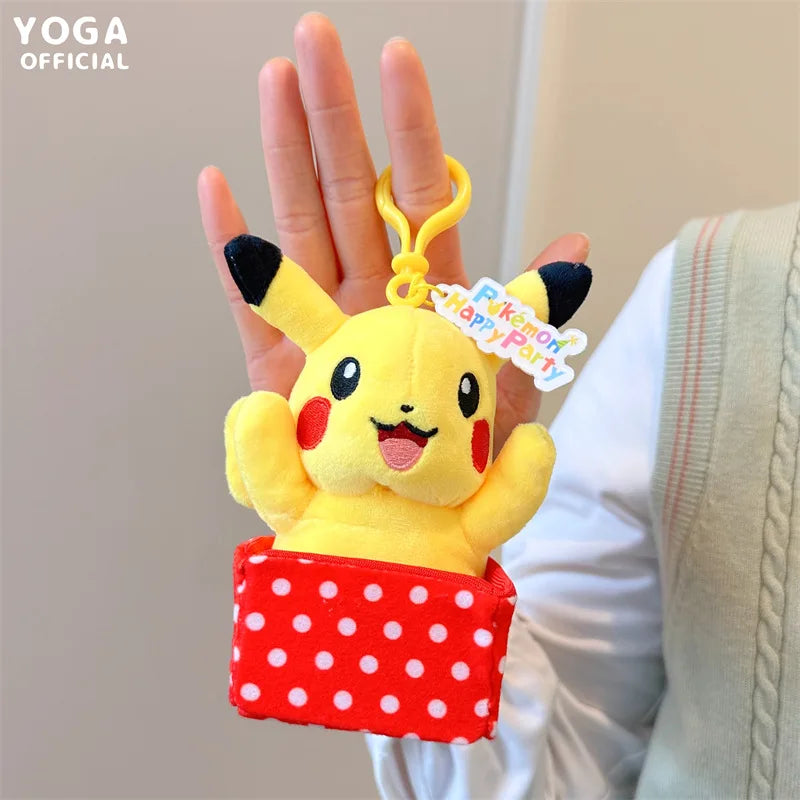 10-13cm Pokemon Plush Toys Pikachu Evee Keychain Pendant Doll Anime Figures Toy Xmas Gift