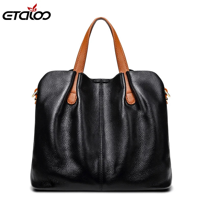 Genuine Leather Women Handbag High Quality Fashion Ladies Shoulder Bag Solid Color Top-handle Bag сумка женская