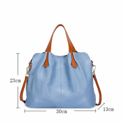 Bolsos de mujer de cuero genuino, bolsos de viaje de moda, bolsos de mano de color sólido, bolsos de mensajero de diseñador de lujo, bolsos de hombro para mujer