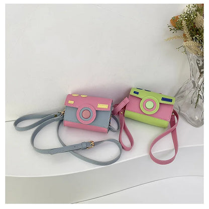 New Women Cute Contrasting Colors Camera Shape Clutch Ladies Casual Mini Crossbody Bag Small Shoulder Bag Purse Messenger Bags