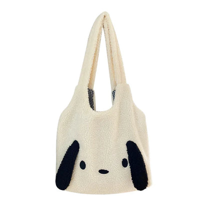 Bolso de hombro con orejas grandes de imitación de pelo de cordero para mujer, nuevo bolso de mano de felpa suave y cálido, bolso de compras de gran capacidad, bolsos kawaii