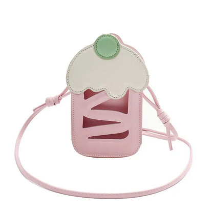 Women Small Shoulder Bag Cute Ice Cream Small Bag, Fashion Hollow Out Cake Bag, Contrast Color  Women's CrossbodyBag