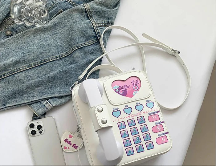 Bolso de mano para mujer, divertido bolso de hombro con forma de teléfono para niñas, estilo de moda femenino, lindo bolso cruzado