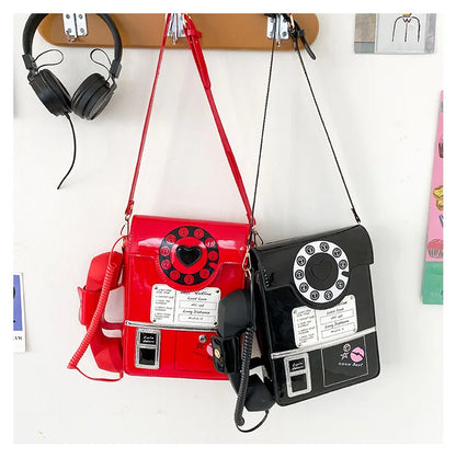 New Telephone Shaped Purses and Handbags for Women Retro Phone Top-Handle Shoulder Bags Crossbody Bag Fashion Female Totes